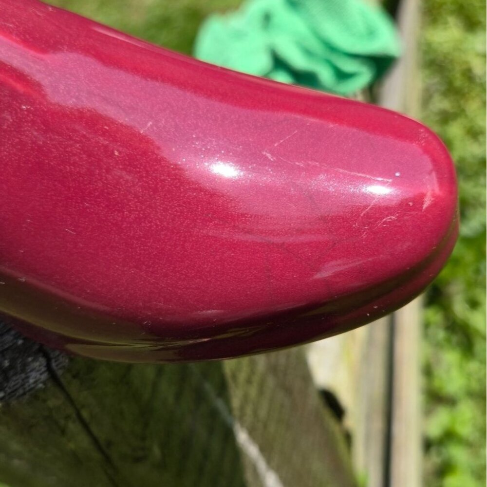 Red Victorian Shoe Planter Retro Pottery Decor - Picture 5 of 10